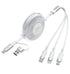Retractable Charging Cable 100W, Multi 5 in 1 USB C Cable, Fast Charging Cord for iPhone 16/15/14/13, Samsung, MacBook,
