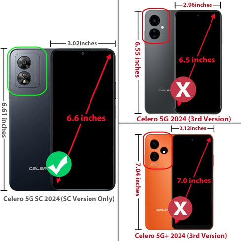 TJS Boost Celero5G SC 2024 Case, Hybrid Shockproof Metallic Brush Finish with Tempered Glass Screen Protector, Black