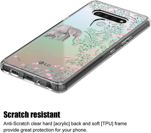 Clear Phone Case Cover for LG Stylo 6 (6.8", 2020) with Elephant Design
