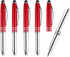 PATIKIL 5 Pack Ballpoint Pen with Stylus Tip and LED Flashlight, 3 in 1 Metal Pen Black Ink 1.0mm for Touch Screens