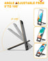 Aoviho 17 16 15 14 13 12 3.7"-7" Phone Stand for Desk, Ultra-Thin Foldable Aluminum Phone Holder, Portable Travel