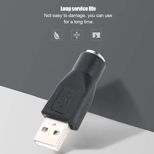 ASHATA PS-2 to USB Adapter - 5PCS USB Male to PS/2 Female Converter for Keyboard Mouse, Small and Portable