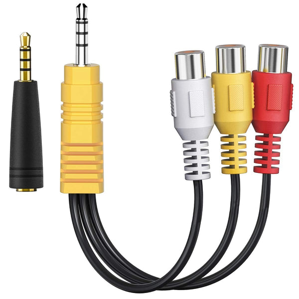 3.5mm Male to 3 RCA Female Video AV Component Adapter Cable for TCL TV, 6-Inch 3.5mm Plug to Triple RCA Jack Splitter