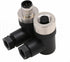 Eonvic Right Angle M12 5 Pin Male & Female A Code Circular Aviation Plug, Waterproof 12mm Connector Plug Cable Adapter