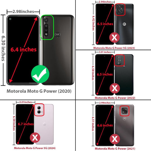 TJS Compatible with Motorola Moto G Power (2020) Case, with Tempered Glass Screen Protector, Heavy Duty Drop Protector