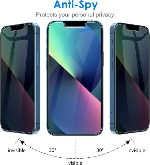 JETech 2-Pack Privacy Screen Protector for iPhone 13 mini 5.4-Inch, Anti-Spy Tempered Glass, Case Friendly.