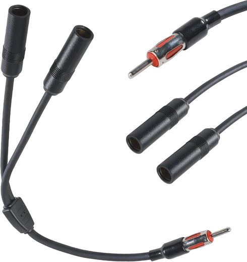SCUARI Car Antenna Adapter,Antenna Adapter for Car Stereo,Car Accessories 1 Male to 2