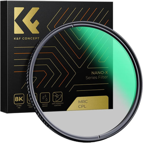 K&F Concept 52mm Circular Polarizer Filter, Super Slim High Definition CPL Lens Filter, 28 Multi-Layer Coated (Nano-X
