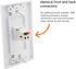 Speaker Keystone Jack – Spring Loaded Female to Female for Home Theater Wall Plates - White (12-Pack)