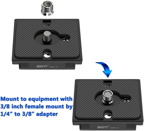 SIOTI 200PL-14 Quick Release Plate - Compatible for Manfrotto Tripods Head with RC/RC2/XPRO