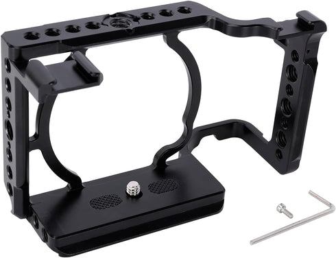 NICEYRIG Cage for Sony Alpha A6700 Mirrorless Camera with QD Hole, NATO Rails & Cold Shoe Mounts