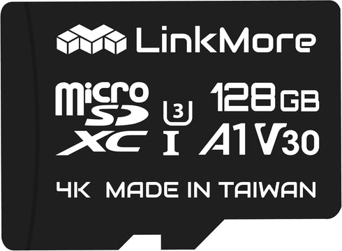 LinkMore 128GB Micro SDXC Card, XV13 Agon Lite, A1, UHS-I, U3, V30, Class