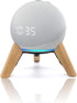 Real Wood Stand for Echo Dots (4th Gen, 5th Gen) - Wooden Mount with Metal Frame, Anti-Slip Silicone Pads