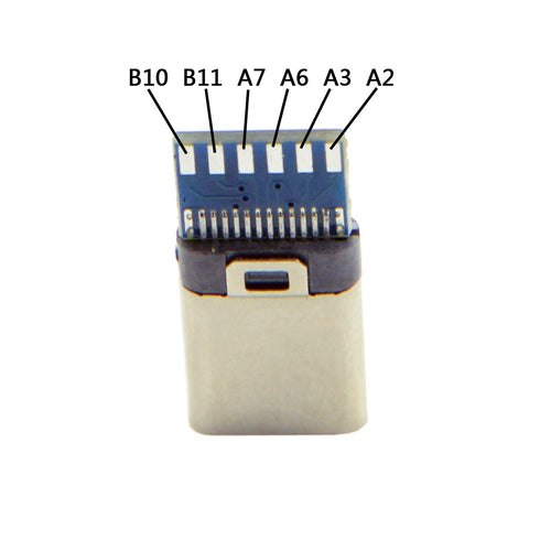 cablecc 5set DIY 24pin USB 3.1 Type C USB-C Male Plug Connector SMT Type with 3.5mm SR and Housing Cover, White