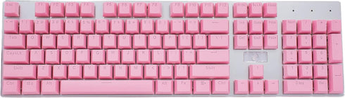 Granvela Keycaps, 104 Keys ABS Keycap Set for Mechanical Keyboards, ANSI US-Layout, Light Pink for RGB