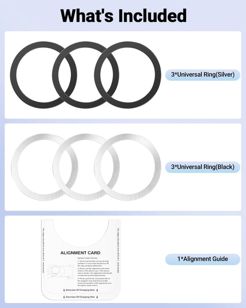 Magnetic Wireless Charging Magsafe Ring-6 PCS, Ultra-Thin (0.4mm) Magsafe Sticker, Compatible with iPhone 15/14/13/12