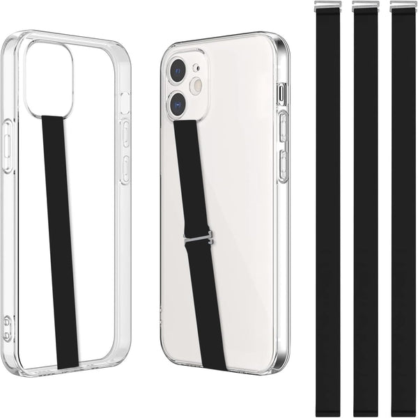 TEAMOLA Silicone Phone Grip Strap - Black 230 Phone Hand Strap Holder with