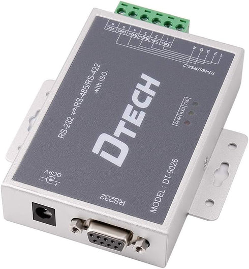 DTECH Active Isolated RS232 to RS485 RS422 Converter with RJ45 Serial Port, DB9 Cable, Power Adapter