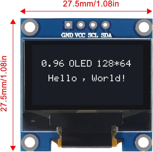 AITRIP 10 0.96 inch 12864 128X64 I2C SSD1306 4 PCS OLED LCD Display Board Module IIC Driver Pins Compatibile
