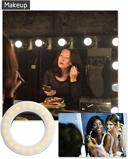 XINBAOHONG 40 Selfie Ring Light Rechargeable Portable Clip-on Selfie Fill Light with LED for Smart Phone Photography