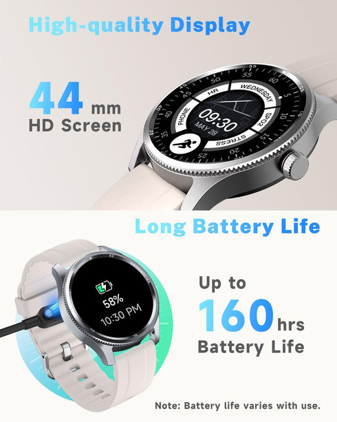 Smart Watch for Men Women with Metal Bezel, Answer Make Call, Heart Rate, Step Counter, IP68 Waterproof, Fitness Sport