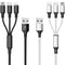 3 in 1 Fast Charger Cable 3A, Multi USB Connector for Phone 12, 11 Pro, Samsung Galaxy, 4FT/2Pack (Charging Only)