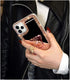 LUVI Bling Diamond Glitter Mirror Case for iPhone 12/iPhone 12 Pro 6.1 inch with Bear Ring Holder Kickstand, Rose Gold