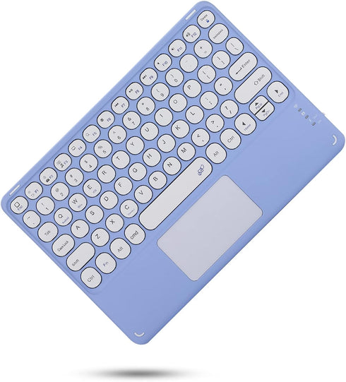 iPad 6th 5th Generation Air 2 Pro 9.7 inch Keyboard Case with Touchpad, Cute Round Key Color Keyboard, Detachable