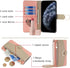 Asuwish Phone Case for iPhone 11 Pro 5.8 Wallet Cover with Screen Protector and Mirror Flip Cover Ring Card Holder Crossbody Strap Stand Cell iPhone11pro iPhone11 i XI 11s 11pro Women Girls Pink