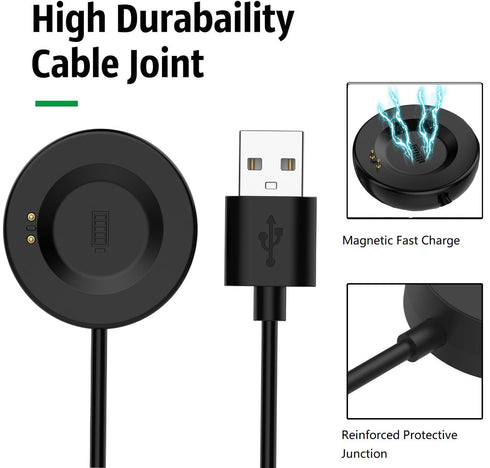 E ECSEM Charging Cable - Compatible for iTouch Air 4/3 and Sport 4/3 Smartwatch, 2Pack USB Charger Cord (Black)