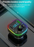 Bluetooth 5.3 FM Transmitter Car Adapter, Fast Charger with Hi-Fi Audio & Clear Calls, 7 Colors LED Backlit