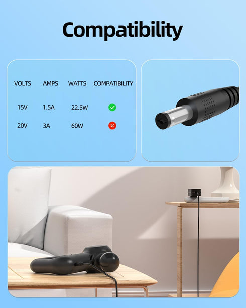 15V Charger for Theragun Mini Prime G4-Mini-PKG-US Mini-PKG-AU Massage Replacement Power Cord Supply