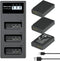 LP LP-E10 Battery Charger Pack, 3-Pack 1600mAh Replacement Battery, USB Charger for Canon EOS Rebel T7, T6, T5, T3