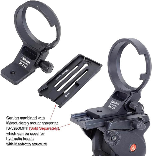 iShoot Tripod Mount Ring Socket for Panasonic Lumix S 70-300 f/4.5-5.6 Macro OIS, Metal Lens Support