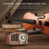 Vintage Greadio Walnut Wood Bluetooth Speaker - Retro Style Radio with Bass Enhancement, Bluetooth 5.0, MP3 & FM