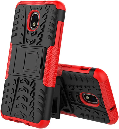 Yiakeng Galaxy J7 Refine Case - Shockproof Protective with Kickstand for Samsung J737V, J737T (Red)