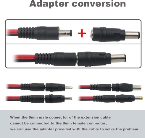 COMeap SAE to DC Adapter: 3.31ft SAE to DC5521 Male Connector Cable with Polarity Reverse Adapter for Jackery Solar