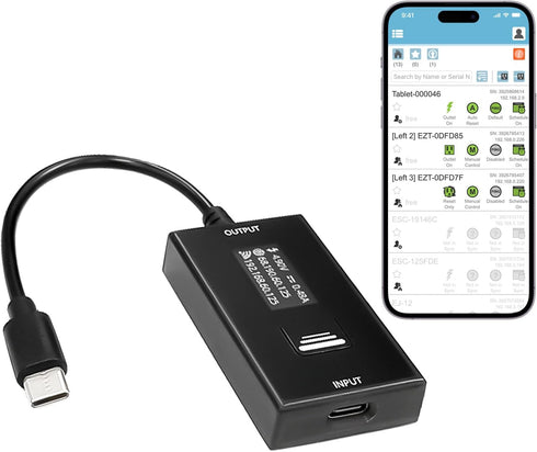 ezOutlet Automatic Router Rebooter Wi-Fi IP Enabled Remote DC Power Switch (USB Type-C