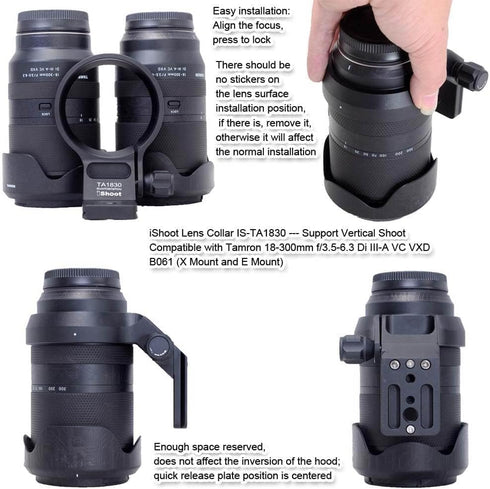 Lens Collar Tripod Mount Ring, Compatible with Tamron 18-300mm f/3.5-6.3 Di III-A VC VXD B061, Arca-Swiss Fit