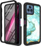 TJS Compatible for T-Mobile Revvl 6X 5G Case, with Built-in Screen Protector, TPU Matte Marble Soft Skin Case (Green)