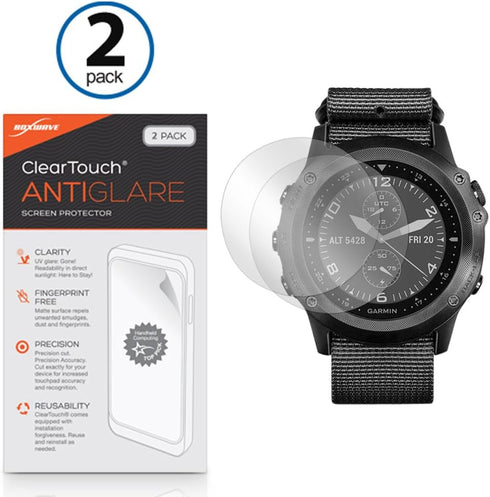 BoxWave Screen Protector for Garmin Tactix Bravo - ClearTouch Anti-Glare (2-Pack), Matte Film Skin