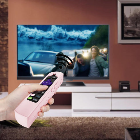 CaseBot Remote Case for Roku Voice, Express HD / 4K+, Ultra LT Enhanced Voice, Streaming Stick+ Remote, Pink Sand Anti
