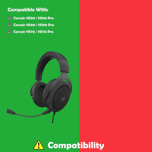 Cooling Replacement Earpads Cushions Compatible with Corsair HS50 Pro HS60 Pro HS70 Pro Stereo Gaming Headset Ear Pads with Cooling Gel Layer