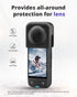 for Insta 360 X4 Silicone Protective Case with Lens Cap, Screen Protector for 360 X4 Accessories, Protective