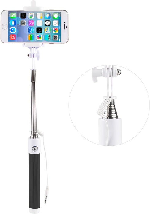 Vivitar Black Selfie Stick with Wired Shutter Release