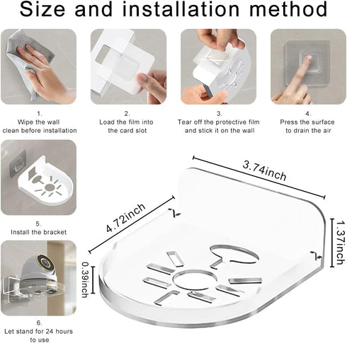 3 Pack Small Shelf, Security Camera Wall Mount Holder, Baby Monitor Mount, 360 Rotation Security Bracket - Transparent