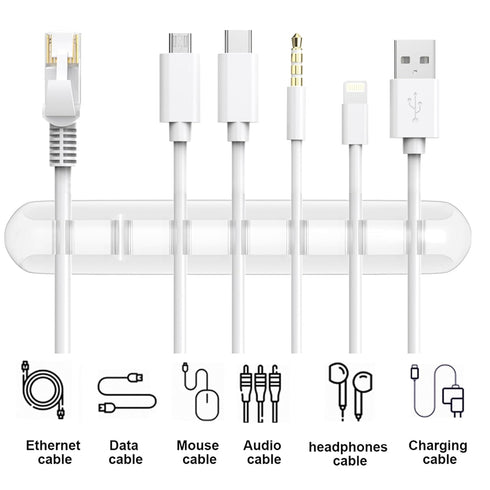 SOULWIT Cable Holder Clips, 3-Pack Self Adhesive Cord Organizer for Desktop USB Charging Cable, Mouse Cable, Power Cord