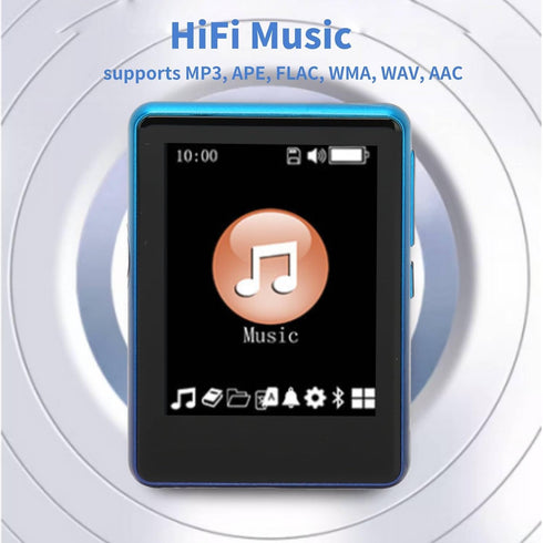 MP3 Player Bluetooth 5.0, Mini Portable Music Player with 2.4inch Full Screen, Supports FM Radio, Recorder, Ebook
