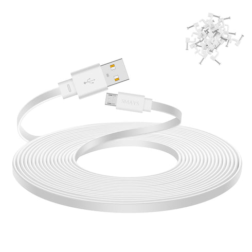Smays 25 ft Extension Cable for WYZE Cam v4, v3 and v3 Pro Security Camera, Long Micro USB Cord