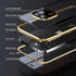 Case for iPhone 13 Pro Max with Screen and Camera Protector, Double Tempered Glass and Metal Frame Magnetic Cover - Blue